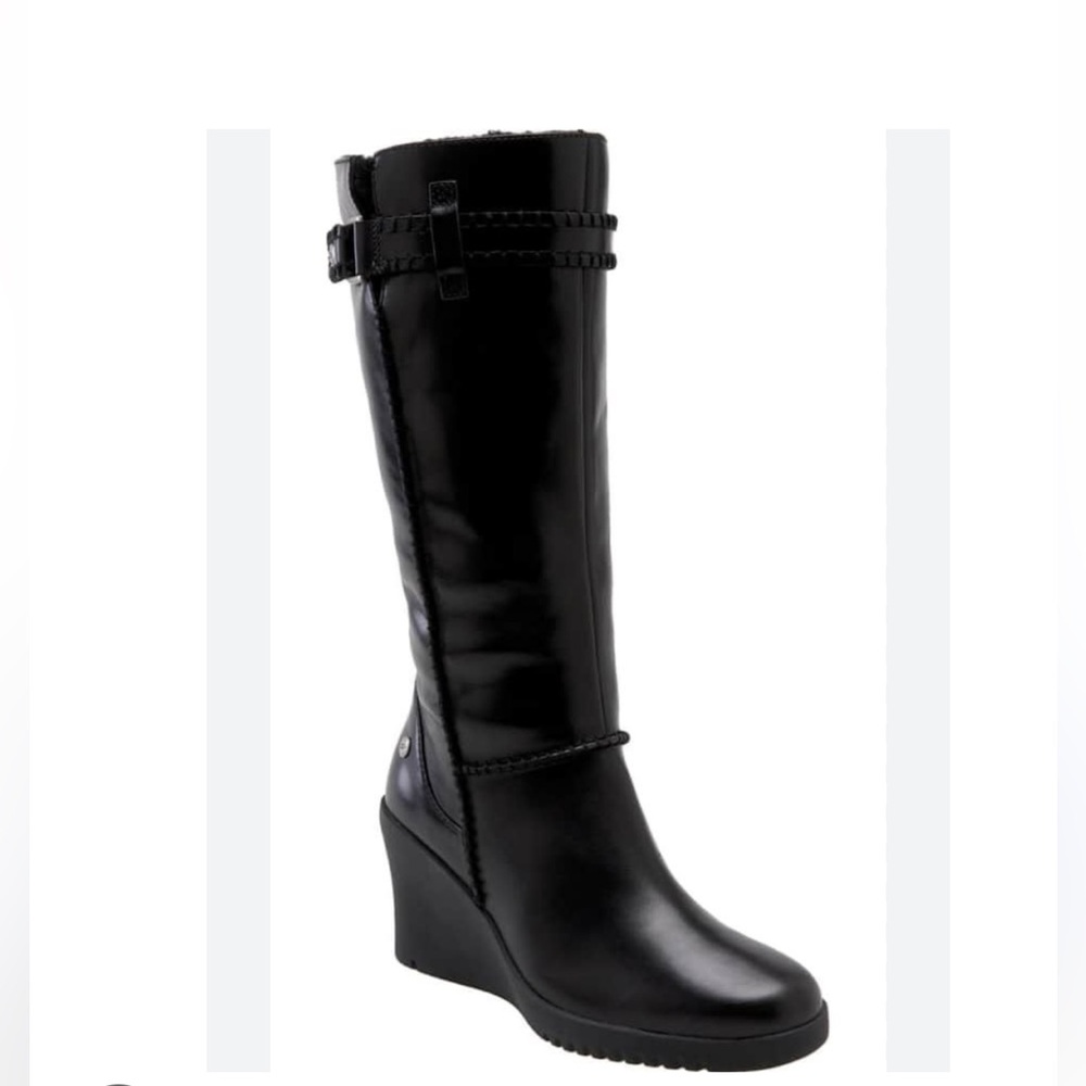UGG Maxene Leather Boots, Black, Size 8